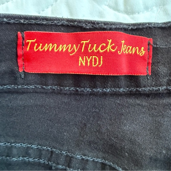 NYDJ Black High-Waist Straight-Leg‎ Stretch Tummy Tuck Jeans Women's Medium EUC - Picture 4 of 11